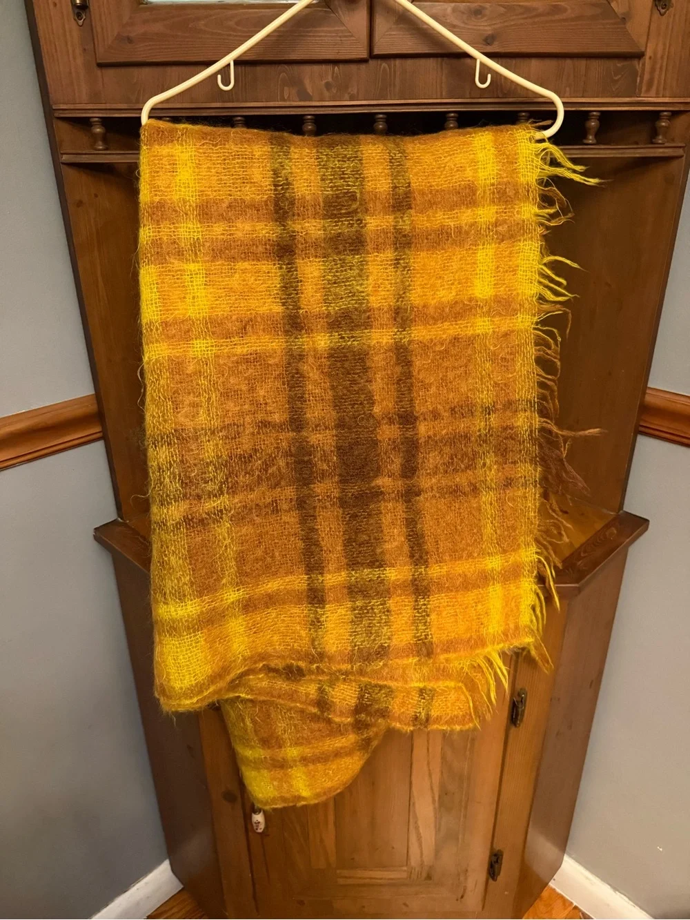 Vtg Heather Brae Scottish Mohair Wool Plaid Throw Blanket Tweedvale Rug